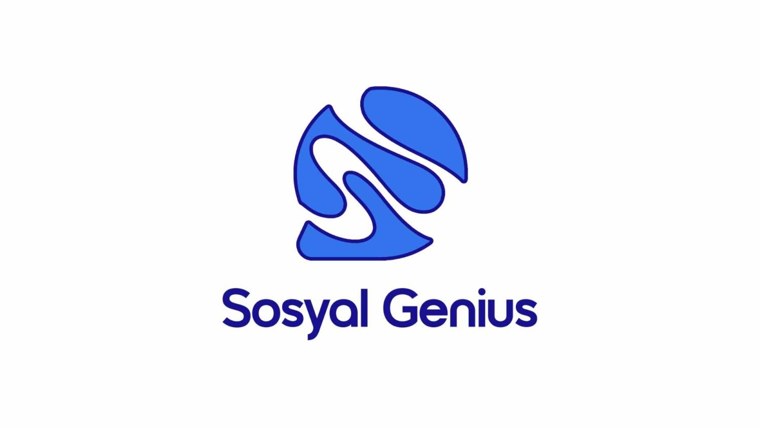 The "Sosyal Genius" logo, a brand by StraStan Solutions Corp., featuring an abstract, fluid blue design above the company name in a sans-serif font.